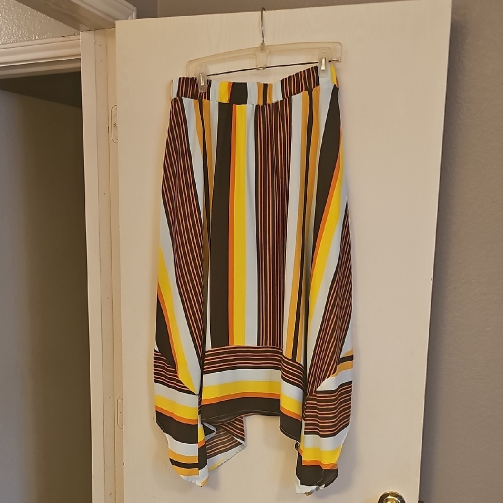 Marc New York Yellow and Brown Asymmetrical Skirt